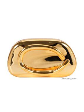 Acrylic Evening Clutch with Metal Handle & Chain Crossbody Bag